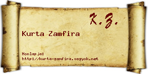 Kurta Zamfira névjegykártya
